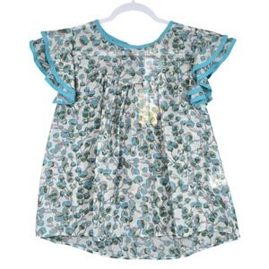 The Korner Floral Ruffle Sleeve Top Blouse‎ Womens EU 38 US S Cottage